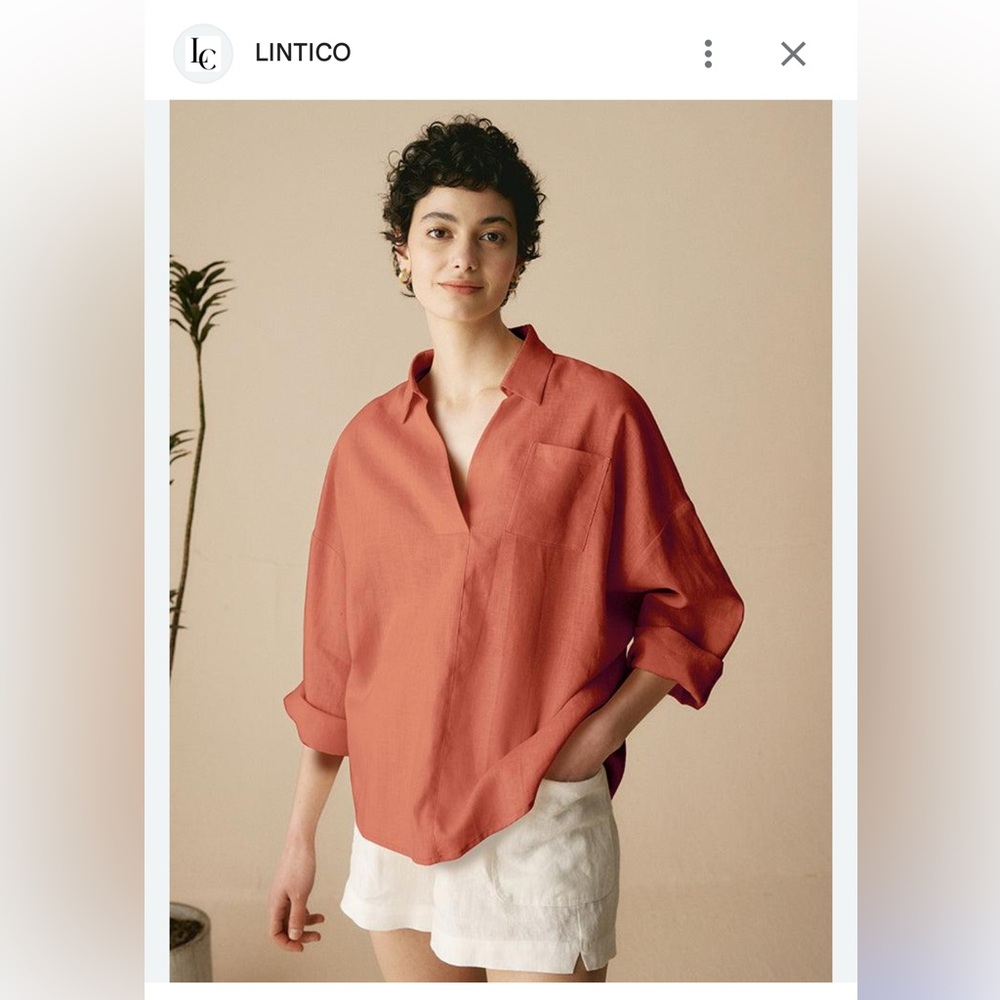 Lintico brand Linen Oversized Fit Pocket Shirt Elowen - XXL NWOT
